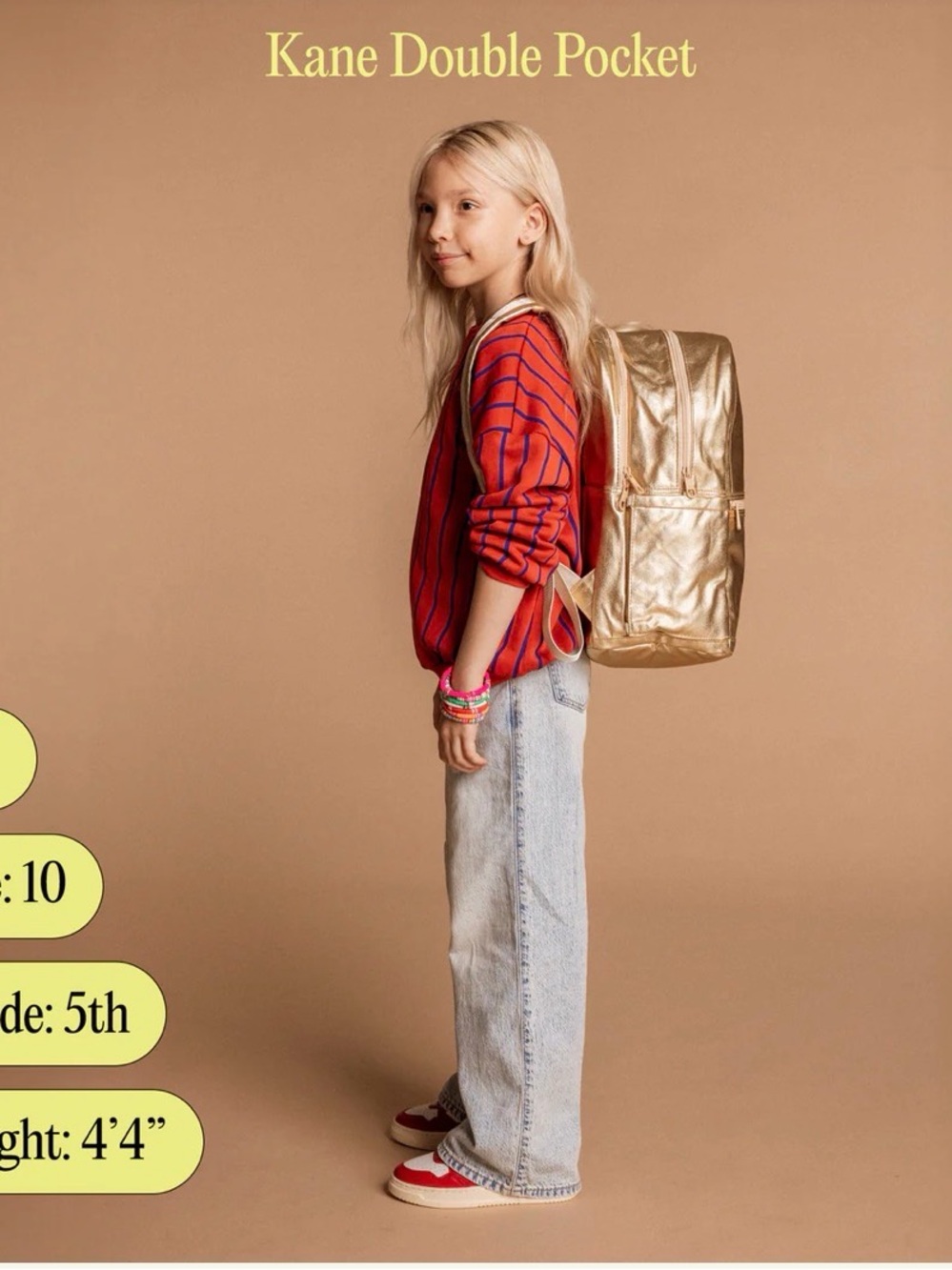STATE Kane Kids Backpack Double Pocket in Ripstop Diagonal Zipper 7+ - Picture 6 of 9
